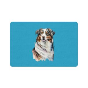 Australian Shepard Dog Feeding Mat (12x18) - Turquoise