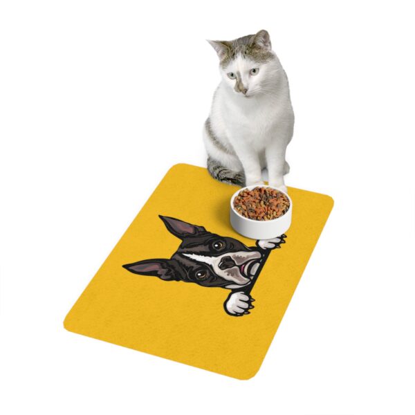 Boston Terrier Dog Feeding Mat (12x18) - Yellow - Image 3