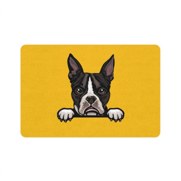 Boston Terrier Dog Feeding Mat (12x18) - Yellow