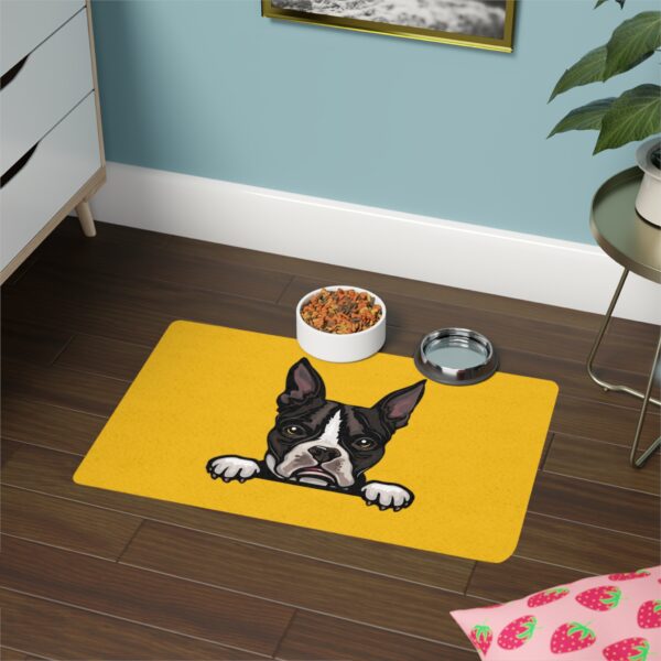 Boston Terrier Dog Feeding Mat (12x18) - Yellow - Image 4