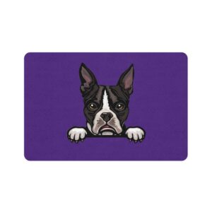 Boston Terrier Dog Feeding Mat (12x18) - Purple