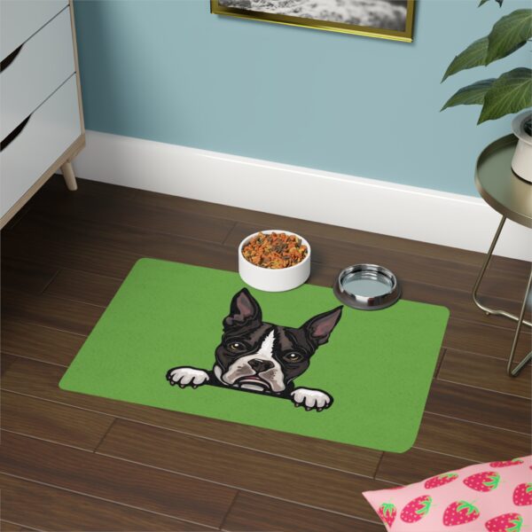 Boston Terrier Dog Feeding Mat (12x18) - Green - Image 4
