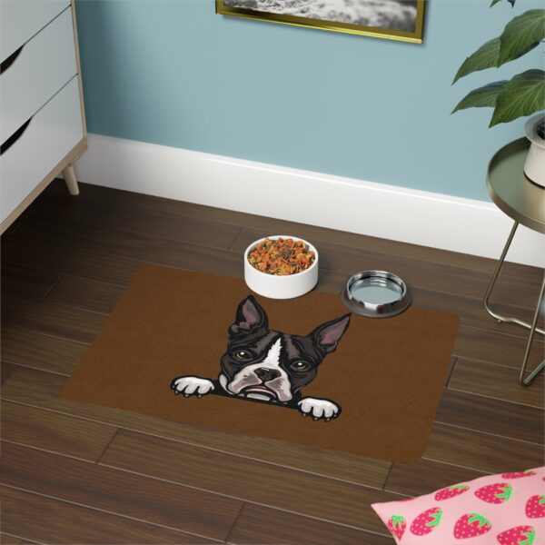 Boston Terrier Dog Feeding Mat (12x18) - Brown - Image 4