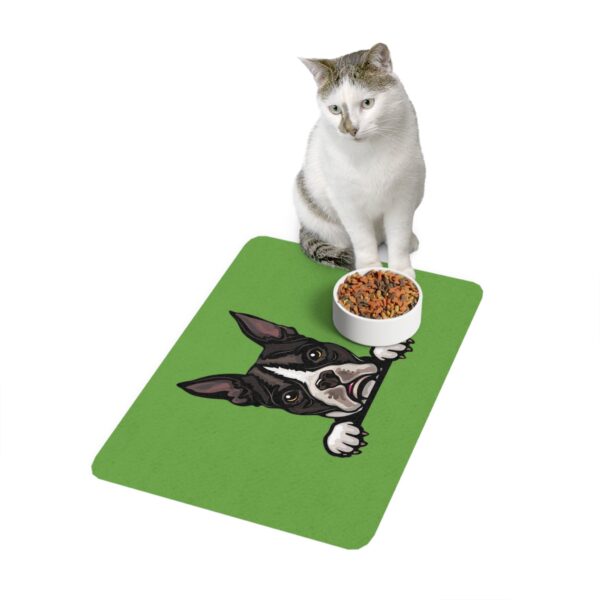 Boston Terrier Dog Feeding Mat (12x18) - Green - Image 3