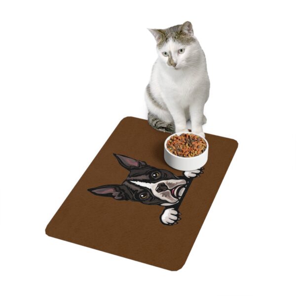 Boston Terrier Dog Feeding Mat (12x18) - Brown - Image 3