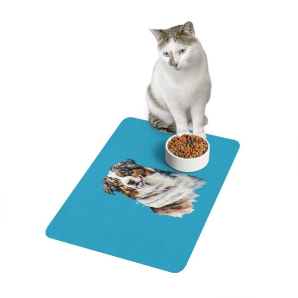 Australian Shepard Dog Feeding Mat (12x18) - Turquoise - Image 3