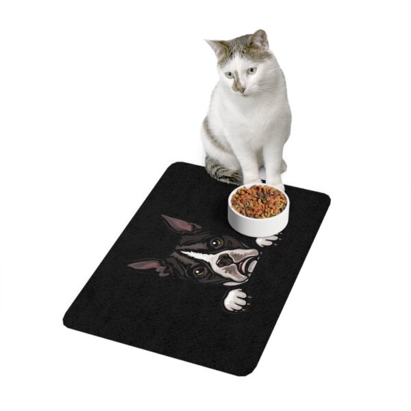 Boston Terrier Dog Feeding Mat (12x18) - Black - Image 3
