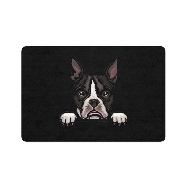 Boston Terrier Dog Feeding Mat (12x18) - Black