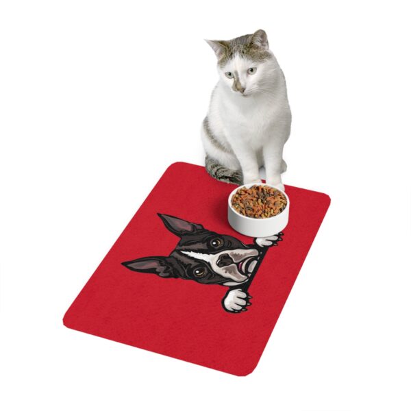 Boston Terrier Dog Feeding Mat (12x18) - Dark Red - Image 3