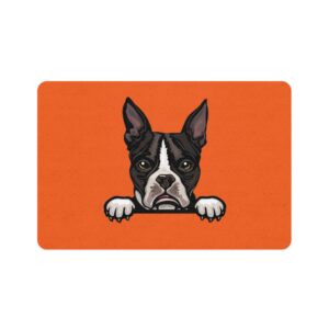 Boston Terrier Dog Feeding Mat (12x18) - Orange