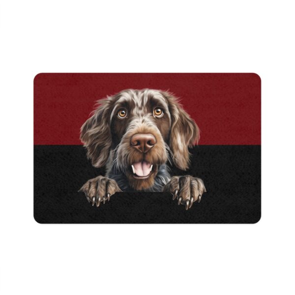 German Wirehaired Pointer Dog Food Mat (12x18)  -Garnet/Black - Image 2