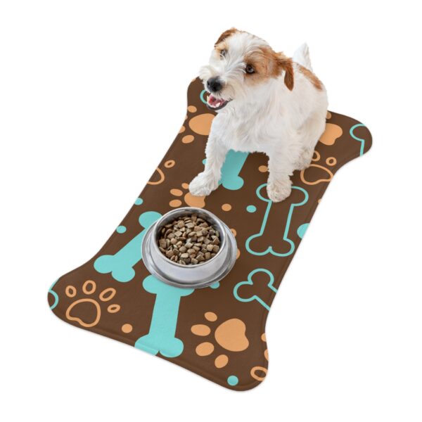 Colorful Pet Feeding Mats with Fun Bones & Paws Design-Brown - Image 6
