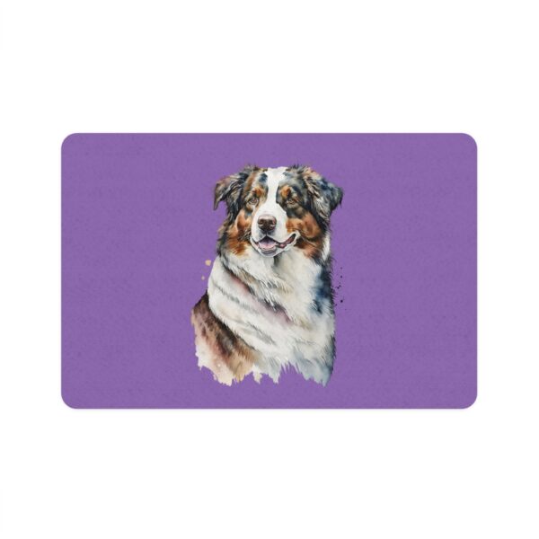 Australian Shepard Pet Food Mat (12x18) - Light Purple - Image 2