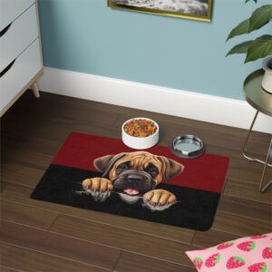 Mastiff Dog Food Mat (12x18)  -Garnet/Black