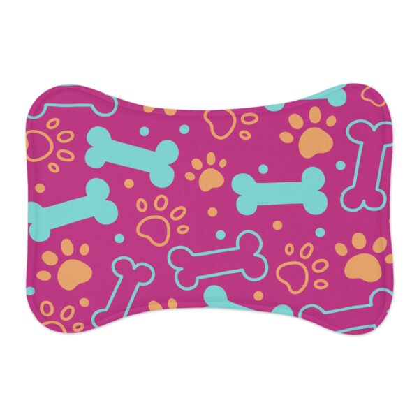 Colorful Pet Feeding Mats with Fun Bones & Paws Design-Pink - Image 2