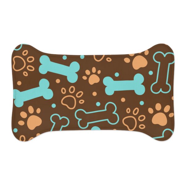 Colorful Pet Feeding Mats with Fun Bones & Paws Design-Brown - Image 5
