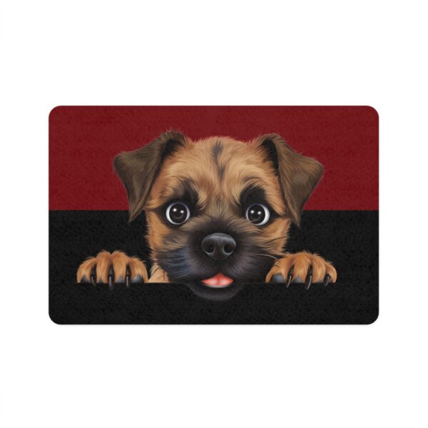 Border Terrier Dog Food Mat (12x18)  -Garnet/Black - Image 2