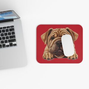 Shar Pei Mouse Pad -Dark Red Cute Pet Design for Dog Lovers