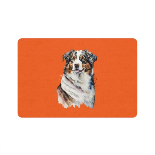 Australian Shepard Pet Food Mat (12x18) - Orange - Image 2