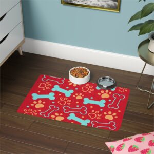 Bone & Paw Print Design (12x18) - Dark Red
