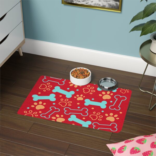 Bone & Paw Print Design (12x18) - Dark Red