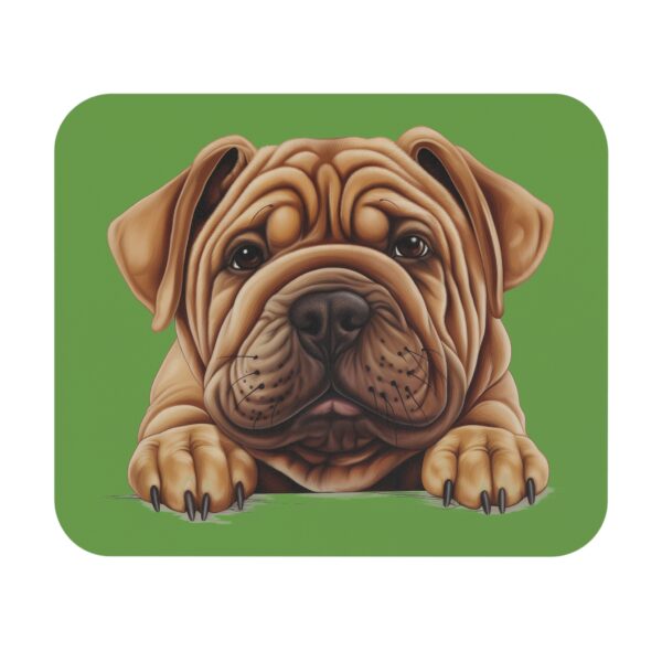 Shar Pei Mouse Pad -Green Cute Pet Design for Dog Lovers - Image 2