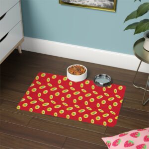 Vibrant Dog Feeding Mat - 12x18 Non-Slip Design for Cats and Dogs-Dark Red