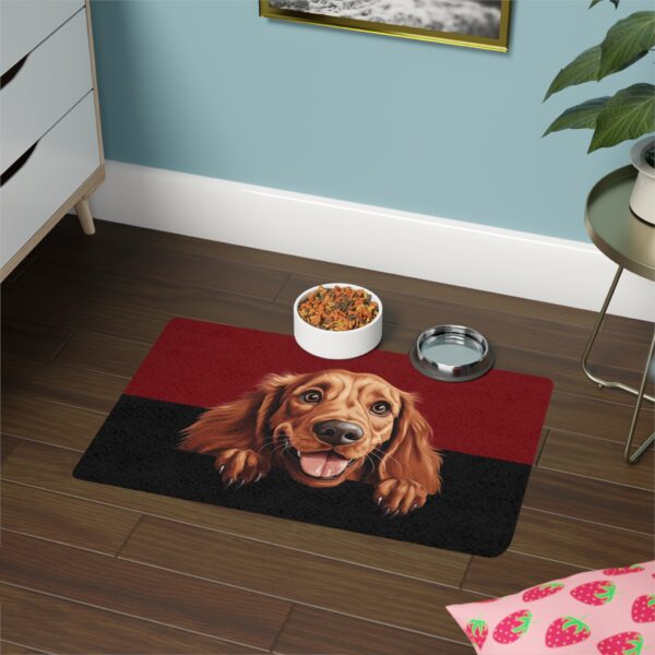 Irish Setter Dog Food Mat (12x18)  -Garnet/Black