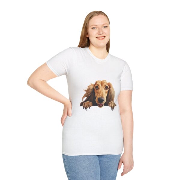 Afghan Hound Dog Hands T-Shirt - Unisex Softstyle Tee - Image 15
