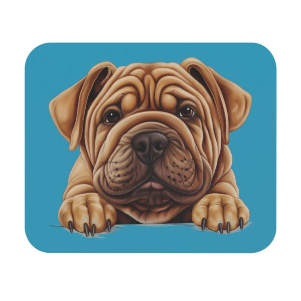 Shar Pei Mouse Pad -Turquoise Cute Pet Design for Dog Lovers - Image 2