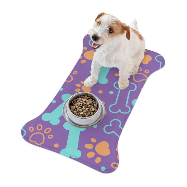 Colorful Dog Feeding Mats with Fun Bones & Paws Design-Light Purple - Image 6