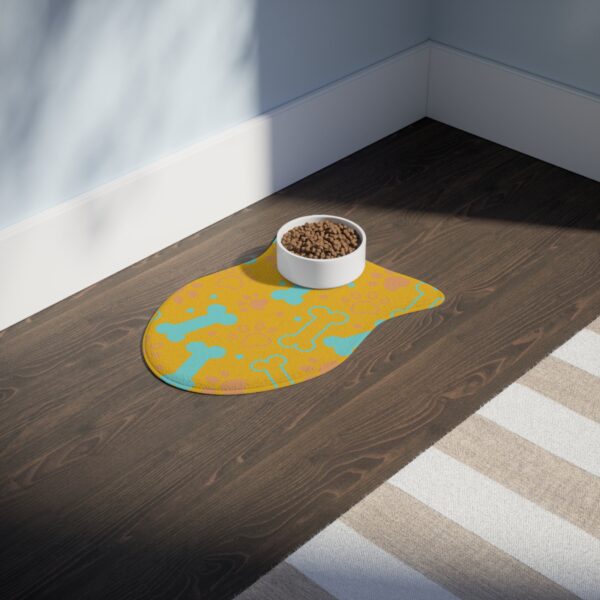 Colorful Pet Feeding Mats with Fun Bones & Paws Design-Yellow - Image 10