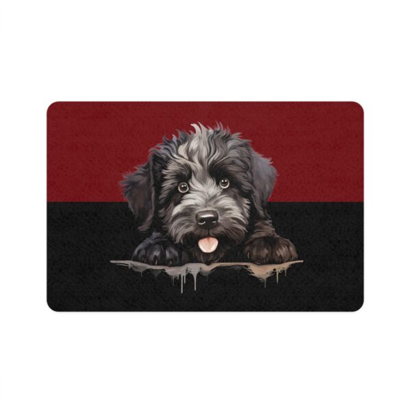 Bouvier des Flandres Dog Food Mat (12x18)  -Garnet/Black - Image 2