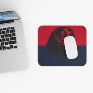 Beagle Red/Navy Blue Mouse Pad - Cute Pet Design for Dog Lovers