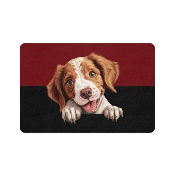 Brittany Dog Food Mat (12x18)  -Garnet/Black - Image 2