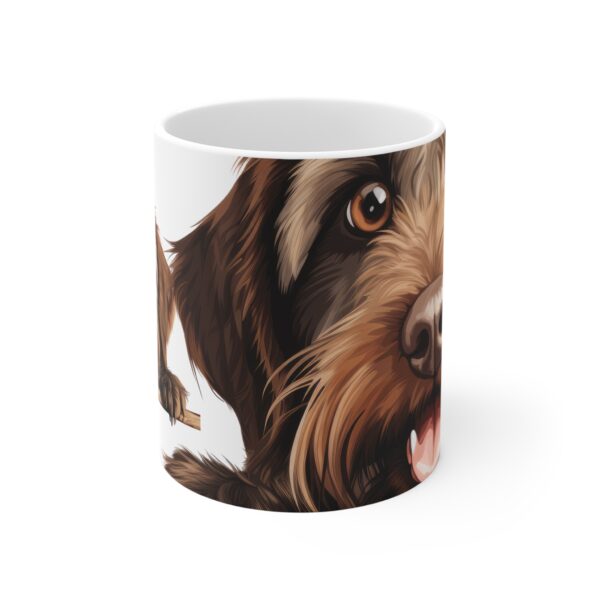 Wirehaired Pointing Griffon  11oz white ceramic mug exudes a cozy and warm vibe. - Image 2