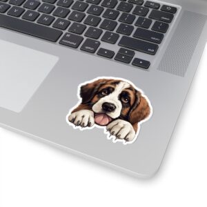 St. Bernard Dog Kiss-Cut Sticker - Perfect for Pet Lovers & Laptop Decor