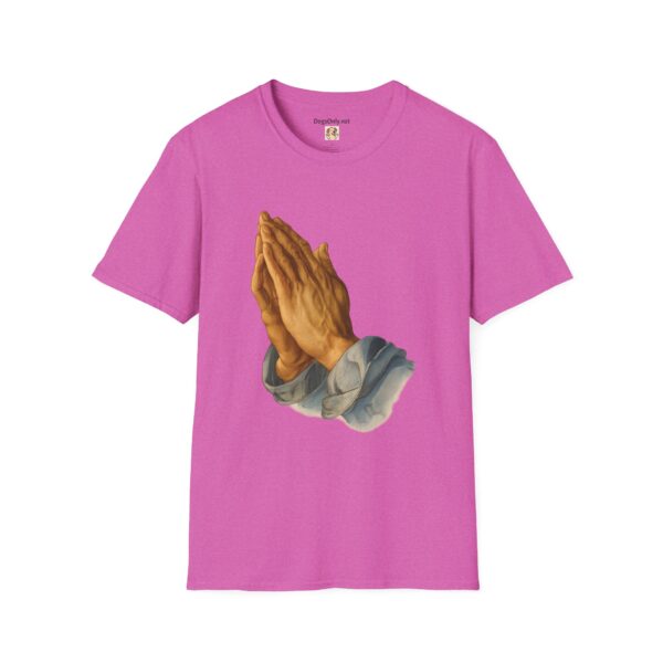 Inspirational Prayer Hands T-Shirt - Unisex Softstyle Tee - Image 56