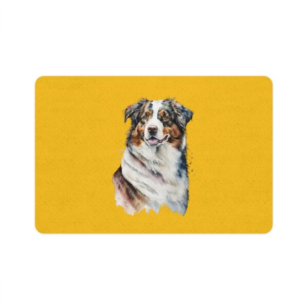 Australian Shepard Pet Food Mat (12x18) - Yellow - Image 2