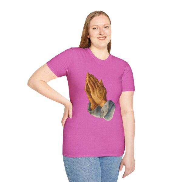 Inspirational Prayer Hands T-Shirt - Unisex Softstyle Tee - Image 60