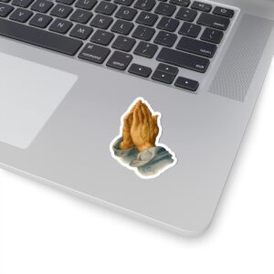Praying Hands Kiss-Cut Sticker - Perfect for Pet Lovers & Laptop Decor