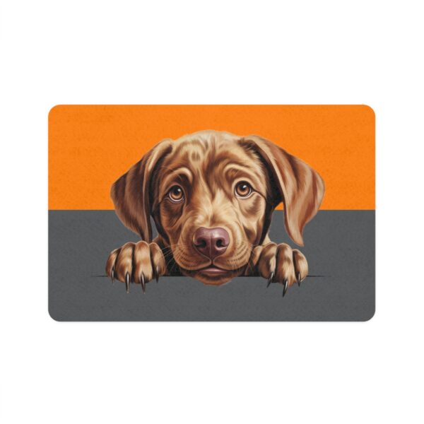 Labrador Retriever Pet Food Mat (12x18)  -Orange/Smokey - Image 2