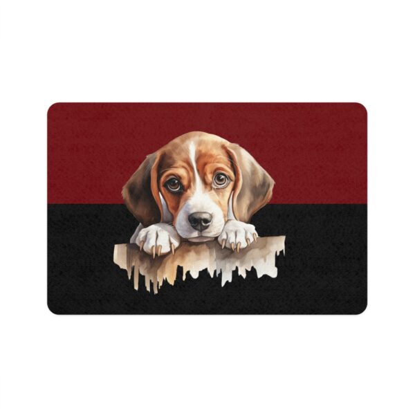 Beagle Pet Food Mat (12x18)  -Garnet/Black - Image 2