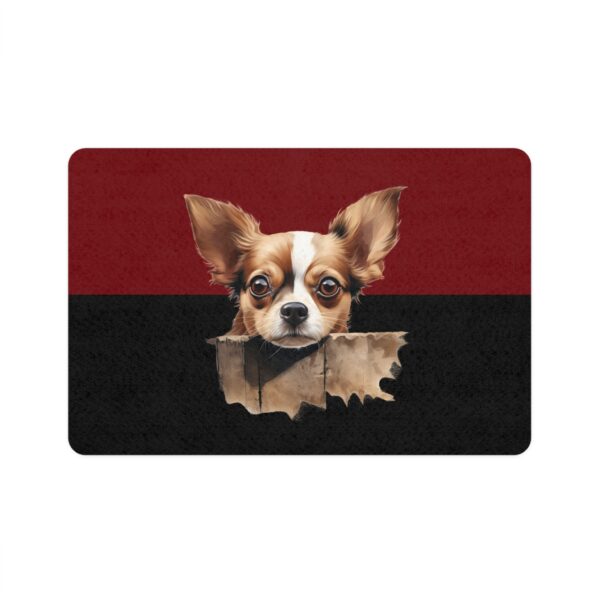 Chihuahua Pet Food Mat (12x18)  -Garnet/Black - Image 2
