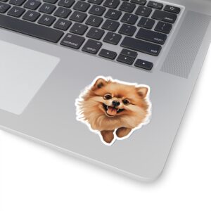 Pomeranian Dog Kiss-Cut Sticker - Perfect for Pet Lovers & Laptop Decor