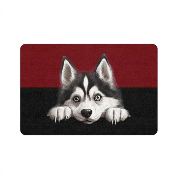 Siberian Husky Dog Food Mat (12x18)  -Garnet/Black - Image 2