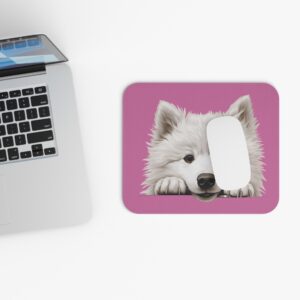 Samoyed Mouse Pad -Light Pink Pet Design for Dog Lovers