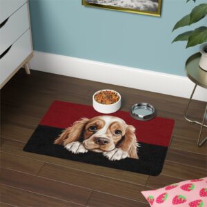 American Cocker Spaniel Food Mat (12x18)  -Garnet/Black