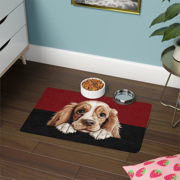 American Cocker Spaniel Food Mat (12x18)  -Garnet/Black