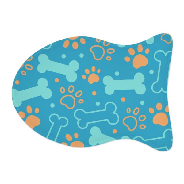 Colorful Pet Feeding Mats with Fun Bones & Paws Design-Turquoise - Image 9